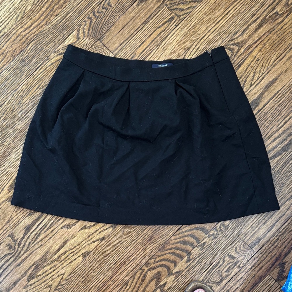 Madewell Pleated Black Mini Skirt